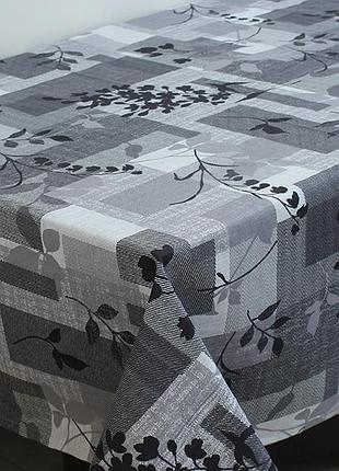 Скатерть кухонная 100 % хлопок 120х175 см; 150х180; 180х220 см. ветка серая 150х180