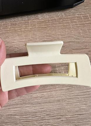 Зажим для волос прямоугольник 10.5 см, разные цвета, цена за 1 шт, крабик аксессуар для причесок біла платина матова