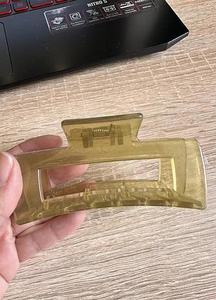 Зажим для волос прямоугольник 10.5 см, разные цвета, цена за 1 шт, крабик аксессуар для причесок оливковий