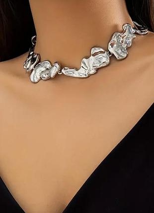 Чокер колье минимализм "мягкий металл"