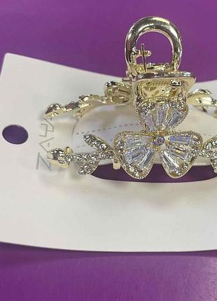 Металлический краб-зажим, заколка, для волос, с блестящими камешками и стразами 👧🌺