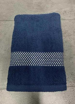 Полотенце махровое 70х140 см хрусталики 400 плотность темно-синий