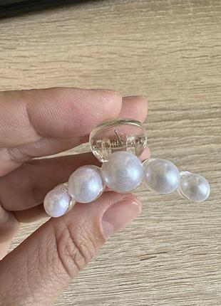 Зажим для волос разнообразие жемчуга, разные формы и размеры, цена за 1 шт, крабик аксессуар для причесок об'ємна дуга 4.5 см