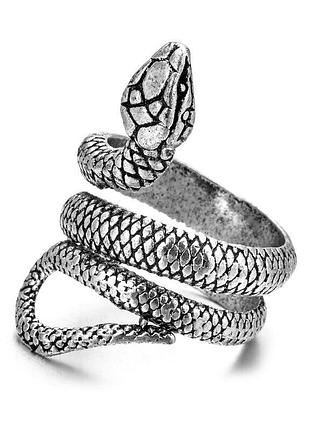 Сріблясте кільце зі змійкою зміна розміру