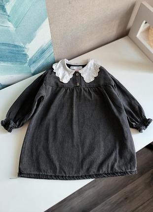 Невероятно стильное джинсовое платье с комиирцем