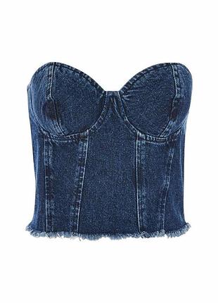 Топ бандо джинсовий у корсетному стилі бюстьє