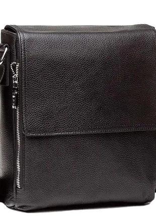 Сумка-барсетка черная из натуральной кожи tiding bag a525-12178a