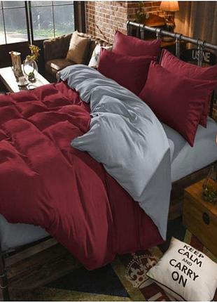 Підковдра 240х220см поплін люкс мікс бургунд+циркон moonlight