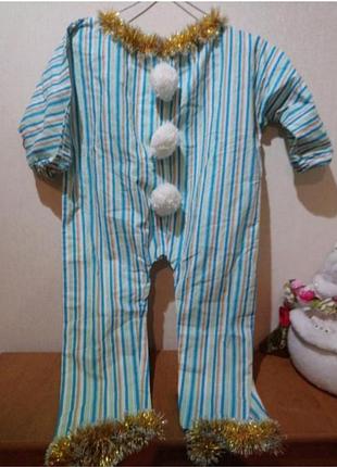 Карнавальный /новолетний костюм на мальчика клоун на мальчика рост натуральной ткани