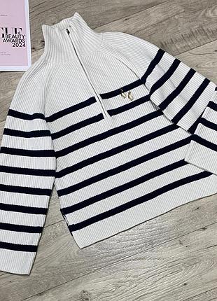 Оверсайз свитер, джемпер-реглан в полоску, h&m, р.s-l