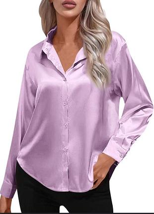Нежная сиреневая сатиновая блуза h&amp;m
