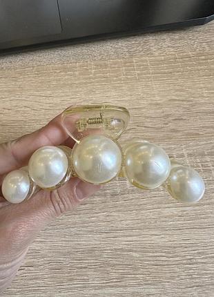 Зажим для волос разнообразие жемчуга, разные формы и размеры, цена за 1 шт, крабик аксессуар для причесок об'ємна дуга 10 см