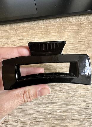 Зажим для волос прямоугольник 10.5 см, разные цвета, цена за 1 шт, крабик аксессуар для причесок чорний