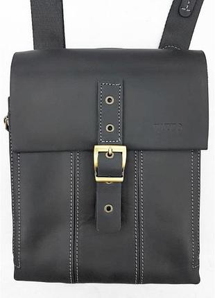 Вертикальная кожаная мужская сумка vatto прямоугольная