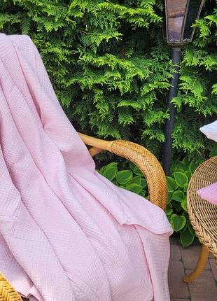 Пике вафелька, св. розовый (нав. 45*45см-2шт) плед 160*220см