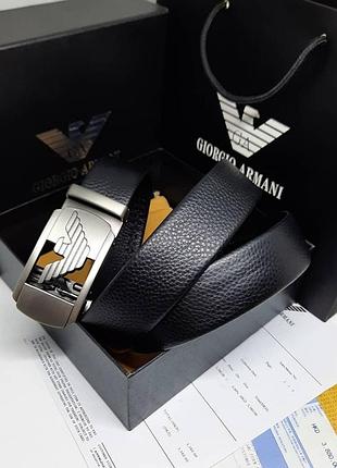 Чоловічий ремінь шкіряний чорний під штани джинси