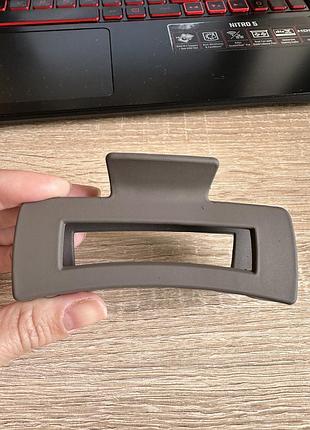 Зажим для волос прямоугольник 10.5 см, разные цвета, цена за 1 шт, крабик аксессуар для причесок сіро-коричневий матовий