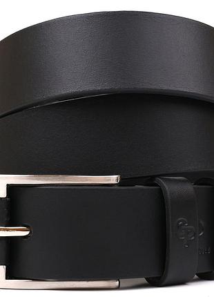 Стильный мужской ремень из натуральной кожи grande pelle 00773 черный