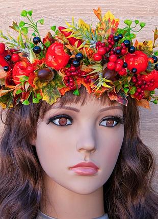 Украинский осенний веночек на голову полюшка 12231