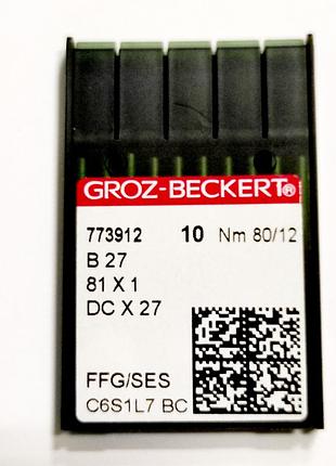 Иглы швейные для промышленных оверлоков groz-beckert dcx27, ffg/ses №80/12
