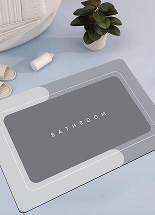 Килимок суперпоглинальний для ванної кімнати bathroom 50 х 80 см (37578) прямокутний світло-серий