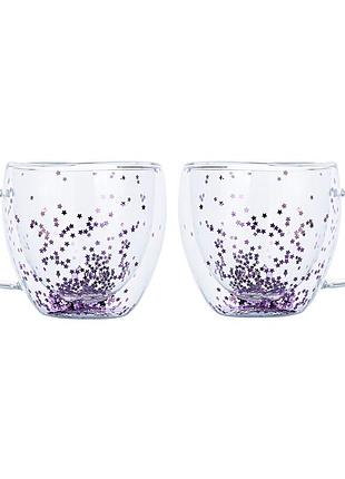 Vt-5501-250 (vt-5304-250) набір чашок стожари з подвійним дном vittora, 2 шт, 250мл