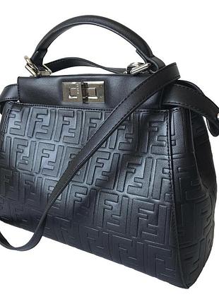 Кожаная женская сумка fdi 1130 black