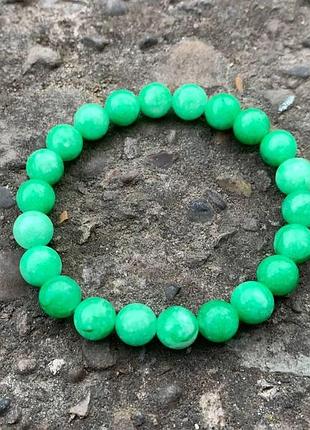 Браслет, браслет с камнями, браслет из хризопраза, браслет ручной работы