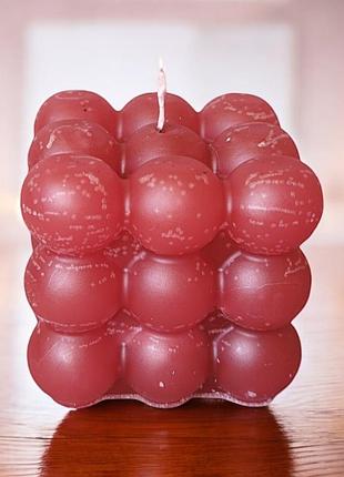 «бордовый куб - ароматный шарм», свеча с ароматом мята