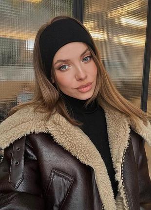 Повʼязка на голову чорна повязка тепла