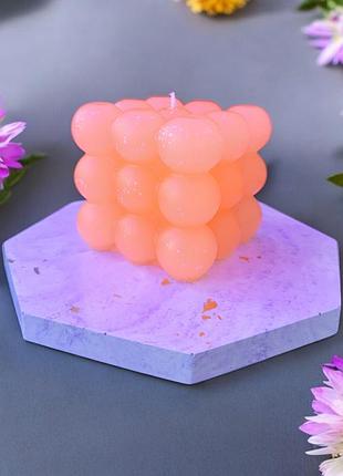 «персиковый рассвет» - свеча-куб с ароматом цитрус