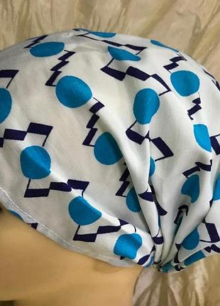 Косынка повязка с бантом солоха сиреневая голубой