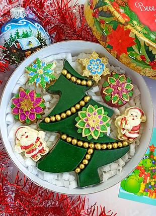 Новогодняя ёлочка с карамельной начинкой и игрушками сладкий подарок на новый год рождество день св николая