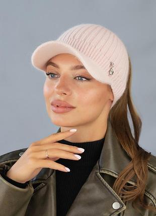 Бейсболка пов'язка "аббі" (7230) світла пудра