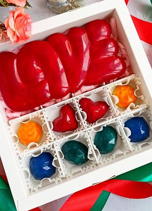 Шоколадный набор ко дню влюбленных шоколадная плитка love шоколадные конфеты подарок девушке шоколад ручной