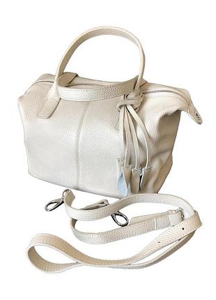 Кожаная женская сумка polina eiterou с0029 beige