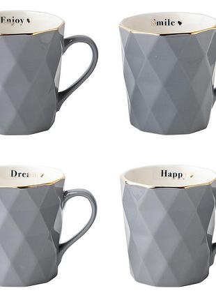 Vt-c-165330 чашка ледяная серая vittora, 330мл