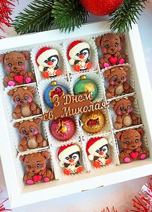 Рождественские и новогодние шоколадные фигурки год дракона 2024 подарок от святого николая шоколад ручной