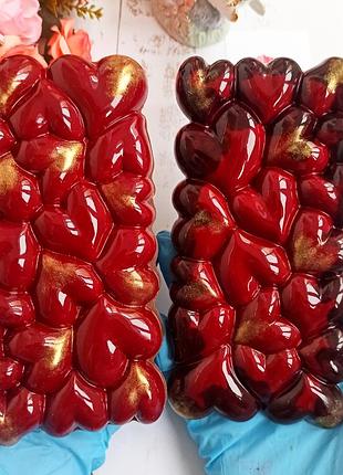 Шоколадная плитка сердечки сладкий подарок ко дню влюбленных шоколад ручной работы