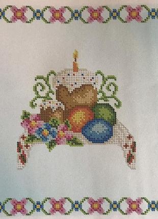 Схема для вишивання бісером серветка великодня 044 канва з малюнком