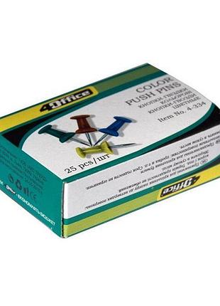 Кнопки-гвоздики 4office цветные 25 шт 4-334