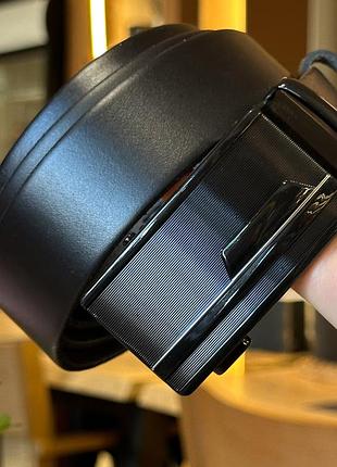 Мужской кожаный ремень с пряжкой автомат 4978