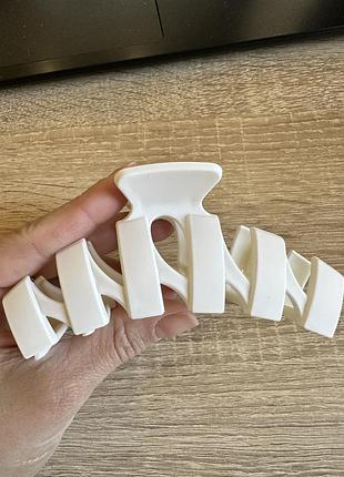 Зажим для волос параллели 11 см, разные цвета, цена за 1 шт, крабик аксессуар для причесок білий матовий