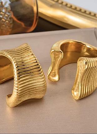 Каблучка з позолотою 18k, масивна розкішна золота каблучка трендова