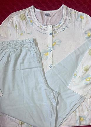 Піжама жіноча котон р 52 штани кофта довгий рукав