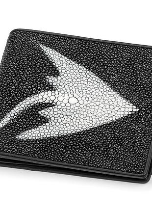 Портмоне мужское stingray leather 18067 из натуральной кожи морского ската черное
