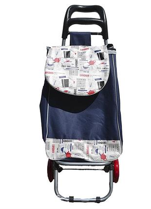 Тачка сумка с колесиками stenson тележка до 25 кг 34 х 27 х 94 см (2783) синий