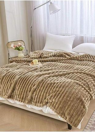 Плед полуторный koloco "королевский шарпей" 150 х 200 см (38425) светло-коричневый