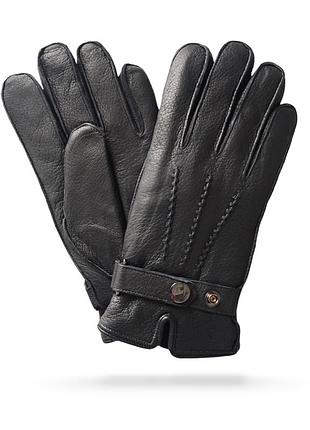 Перчатки мужские из кожи оленя высокого качества на меху (мутон) с наружным швом fw1089j 9.5