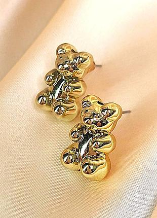 Сережки ведмедики біжутерія на кожен день